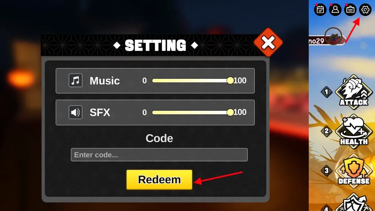Click the Redeem button