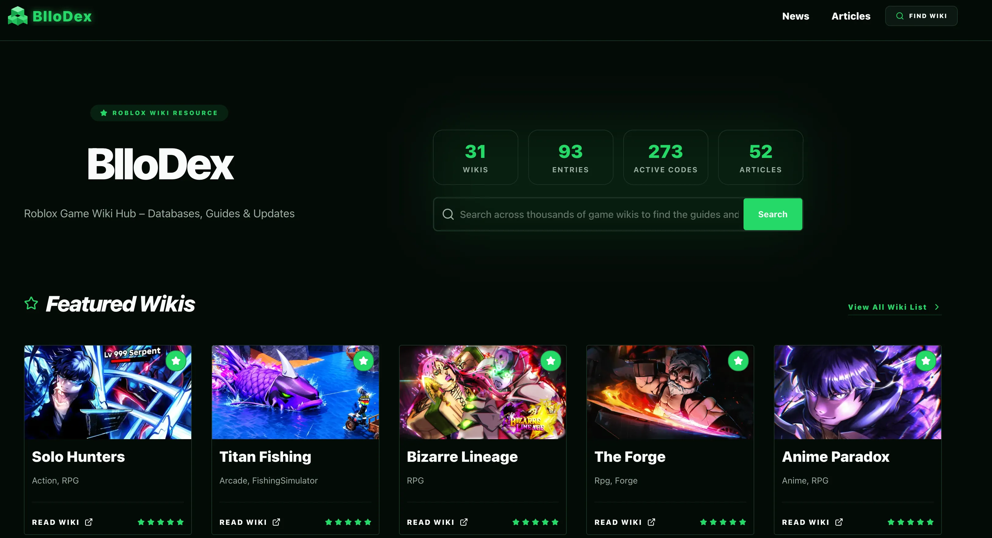 All Roblox Game Wikis | BlloDex