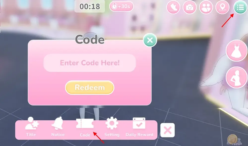 Click the Redeem button