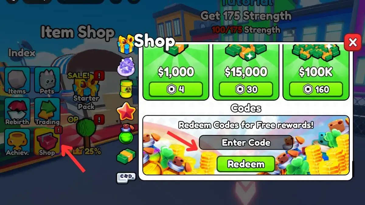 Click the Shop icon