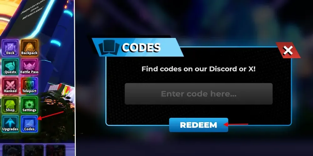 Click the blue Redeem button