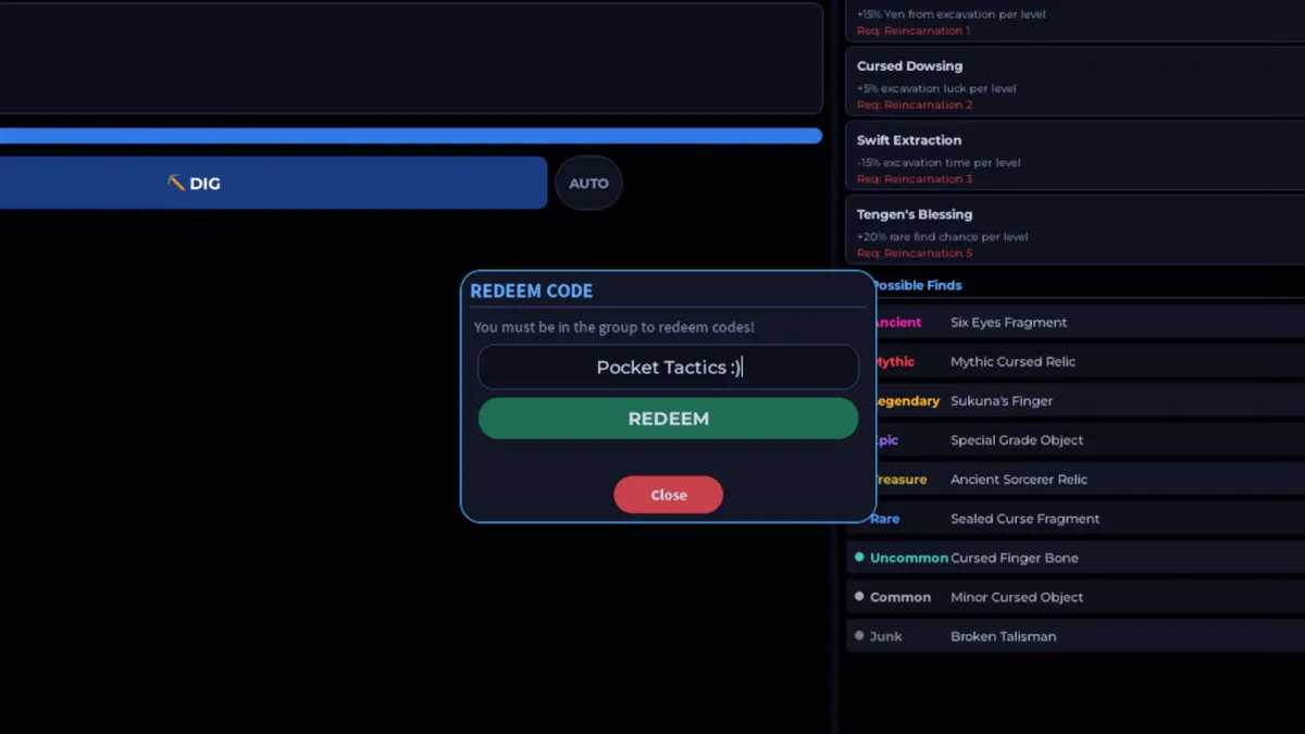 Input the code and hit 'redeem'