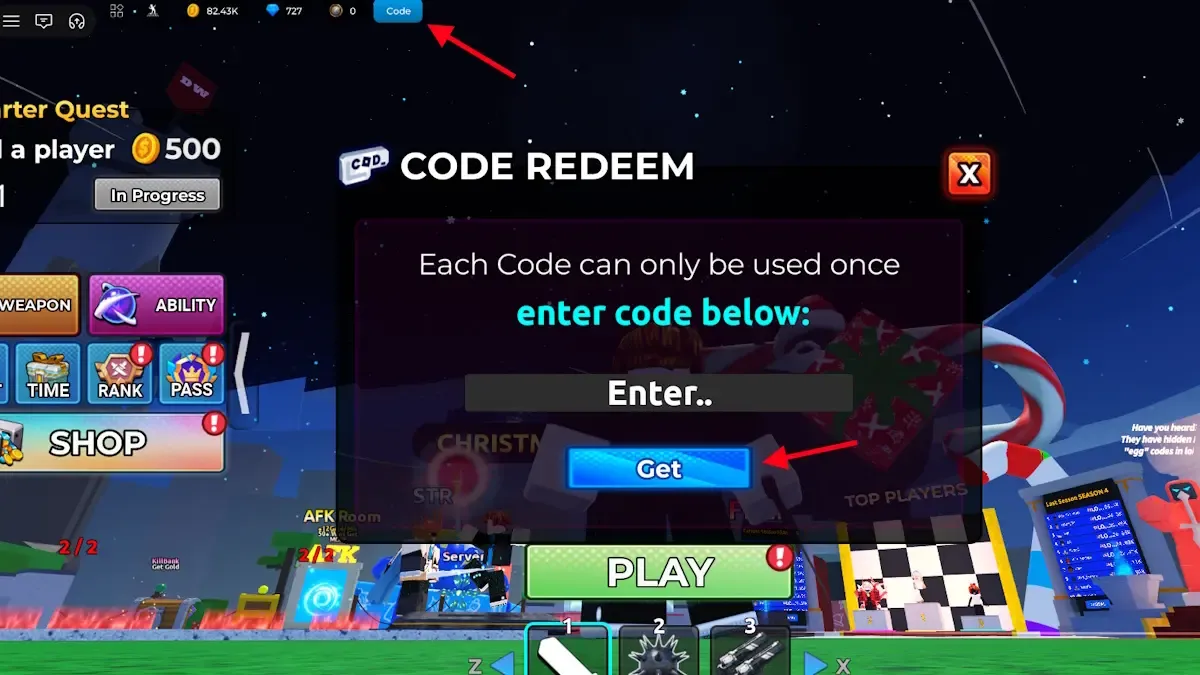 Select the Code option